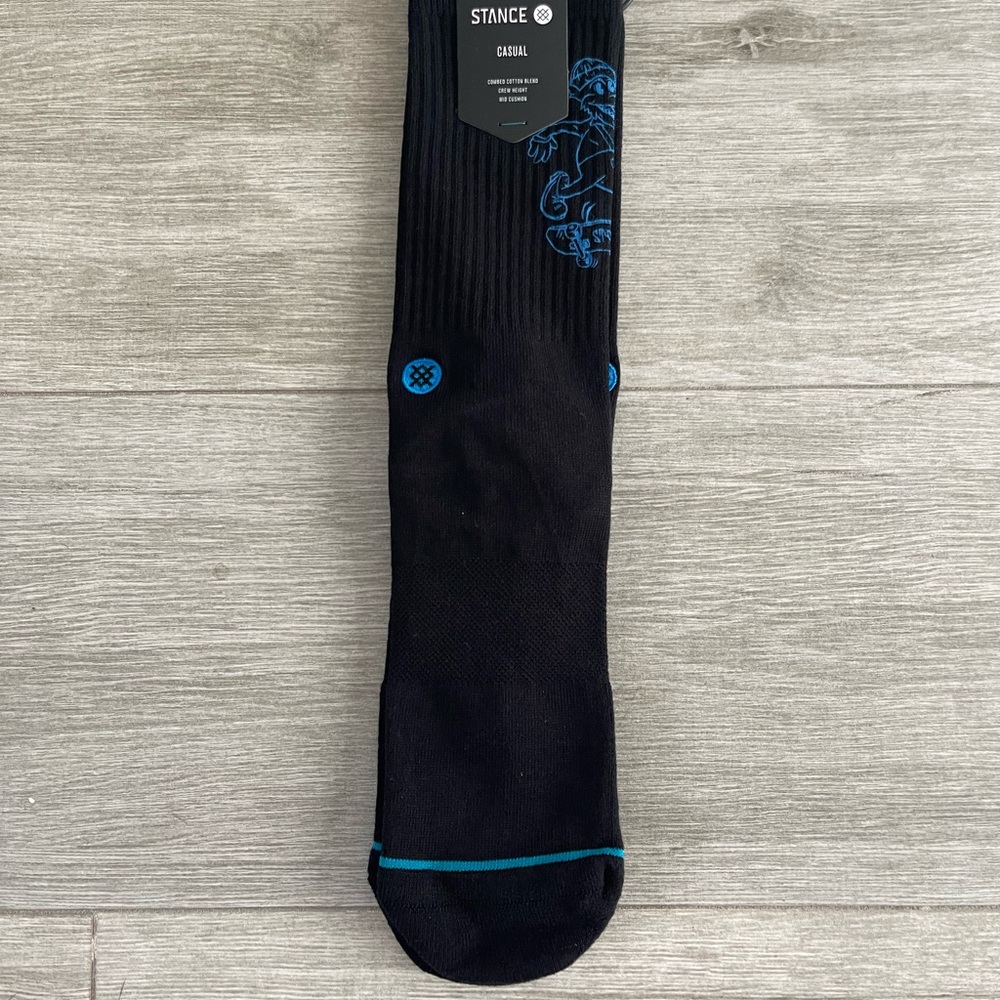 Stance Wolfman Infiknit Black Casual Crew Socks Size L Large New w/ Tags